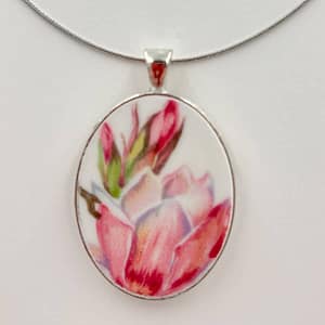 Oval Vintage China Pendant