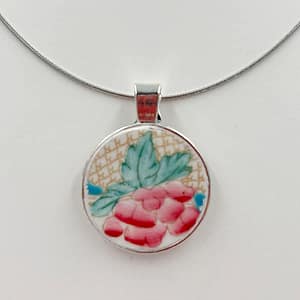 Round Vintage china Pendant