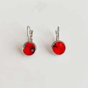 Vintage china Poppies earrings