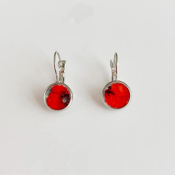 Vintage china Poppies earrings